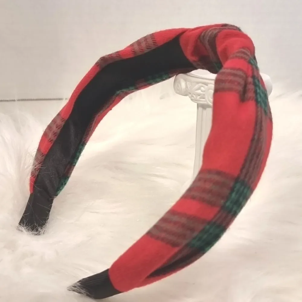 👋 RED GREEN BLACK PLAID CHRISTMAS HEADBAND |  Mix And Match 3/$20